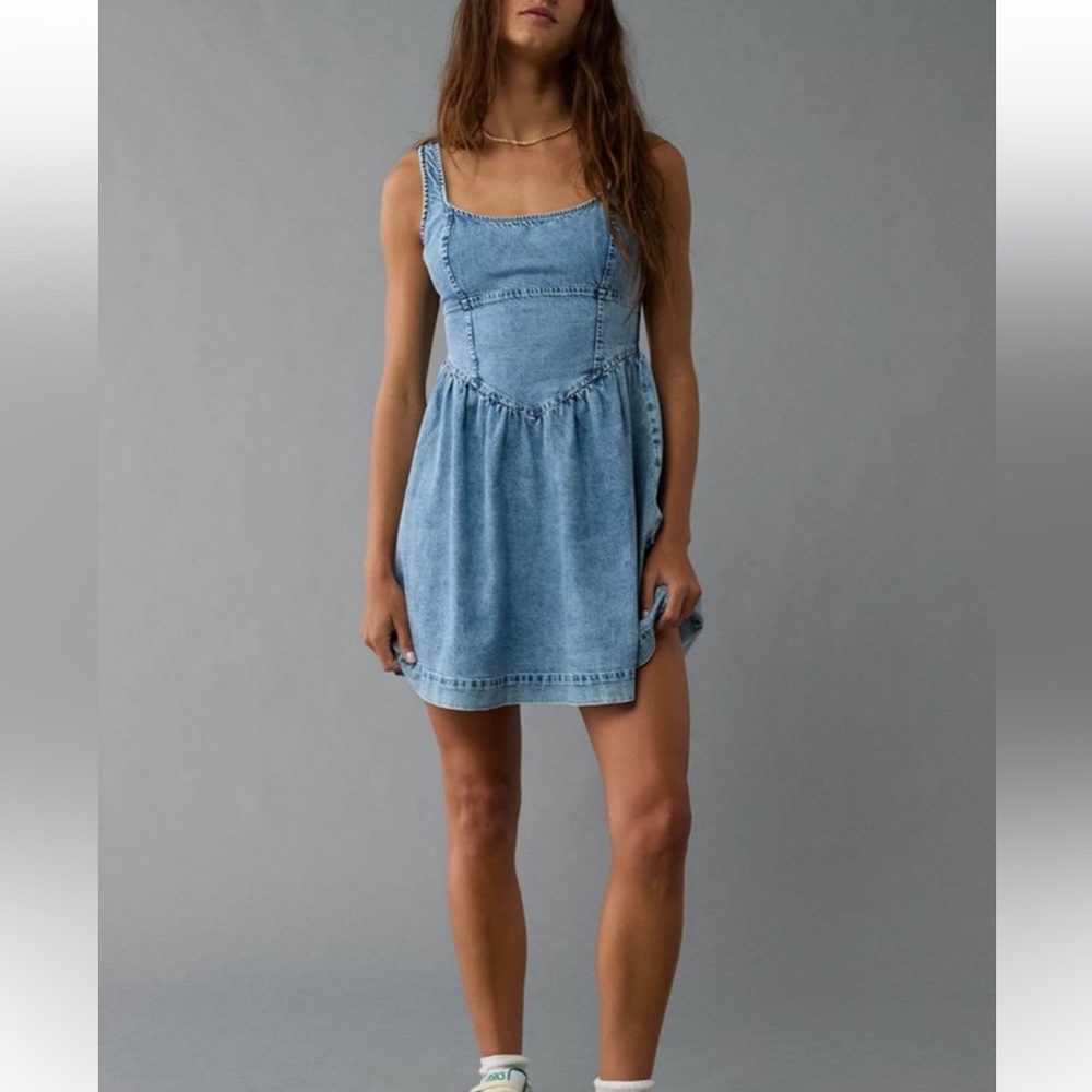 AE Denim Corset Mini Dress